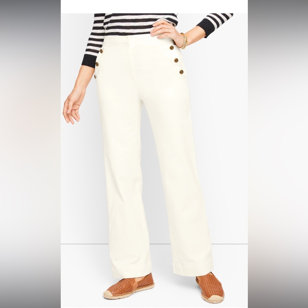 Talbots Ivory Wide-Leg Trousers